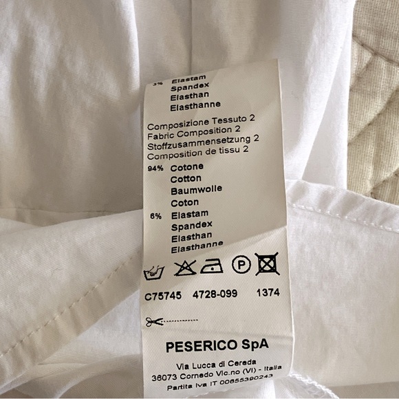 Peserico white sleeveless cotton top with tie at waist - Picture 5 of 7